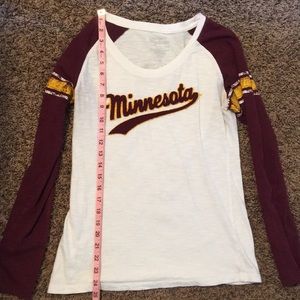 Minnesota maroon and gold baseball tee